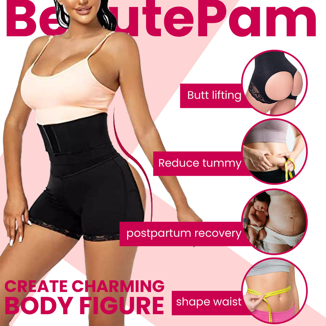 Butt lifter panties waist wrap tummy control shapewear