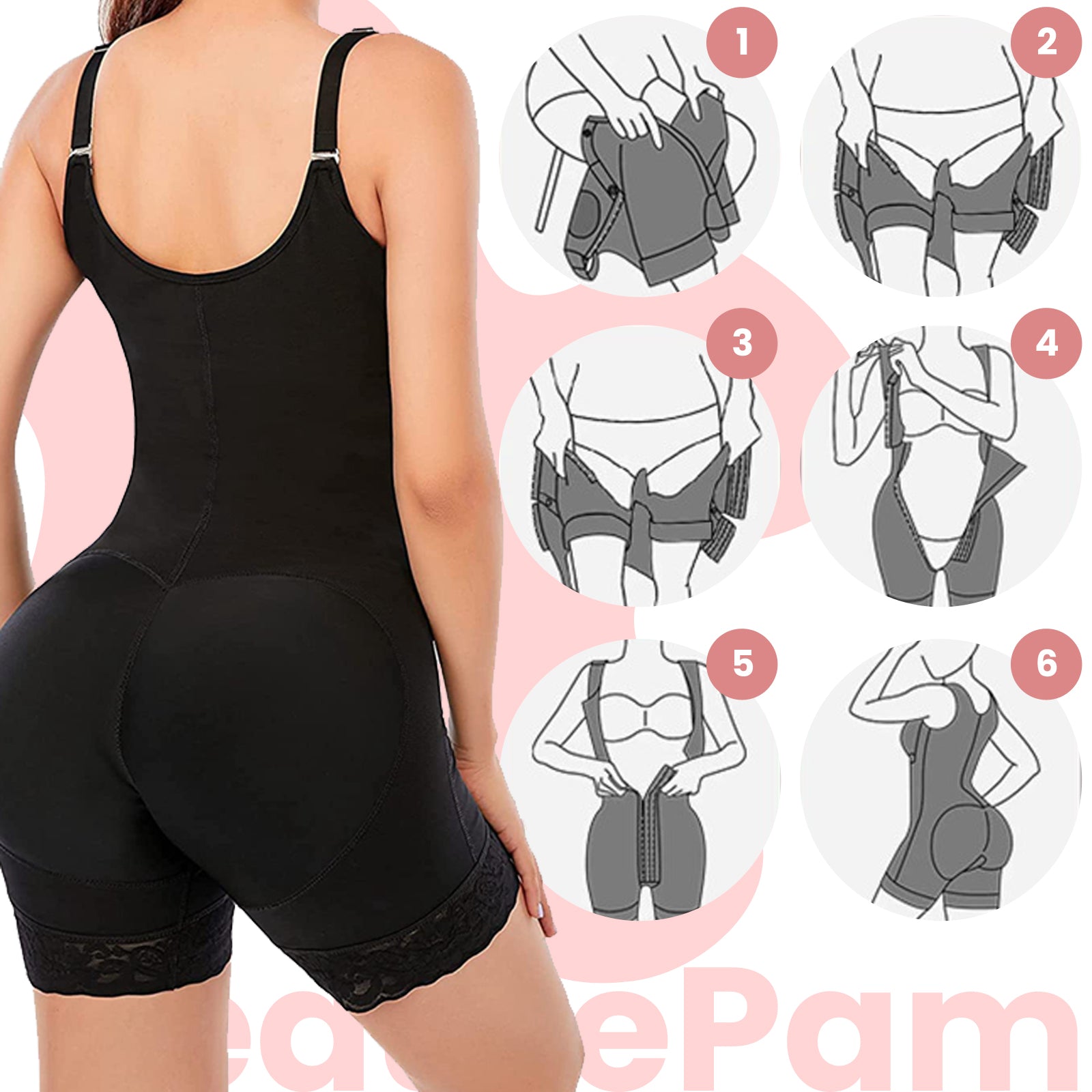 Women Shapewear Bodysuit Rompers - Fajas Bosuit Open Bust Full Body Shaper
