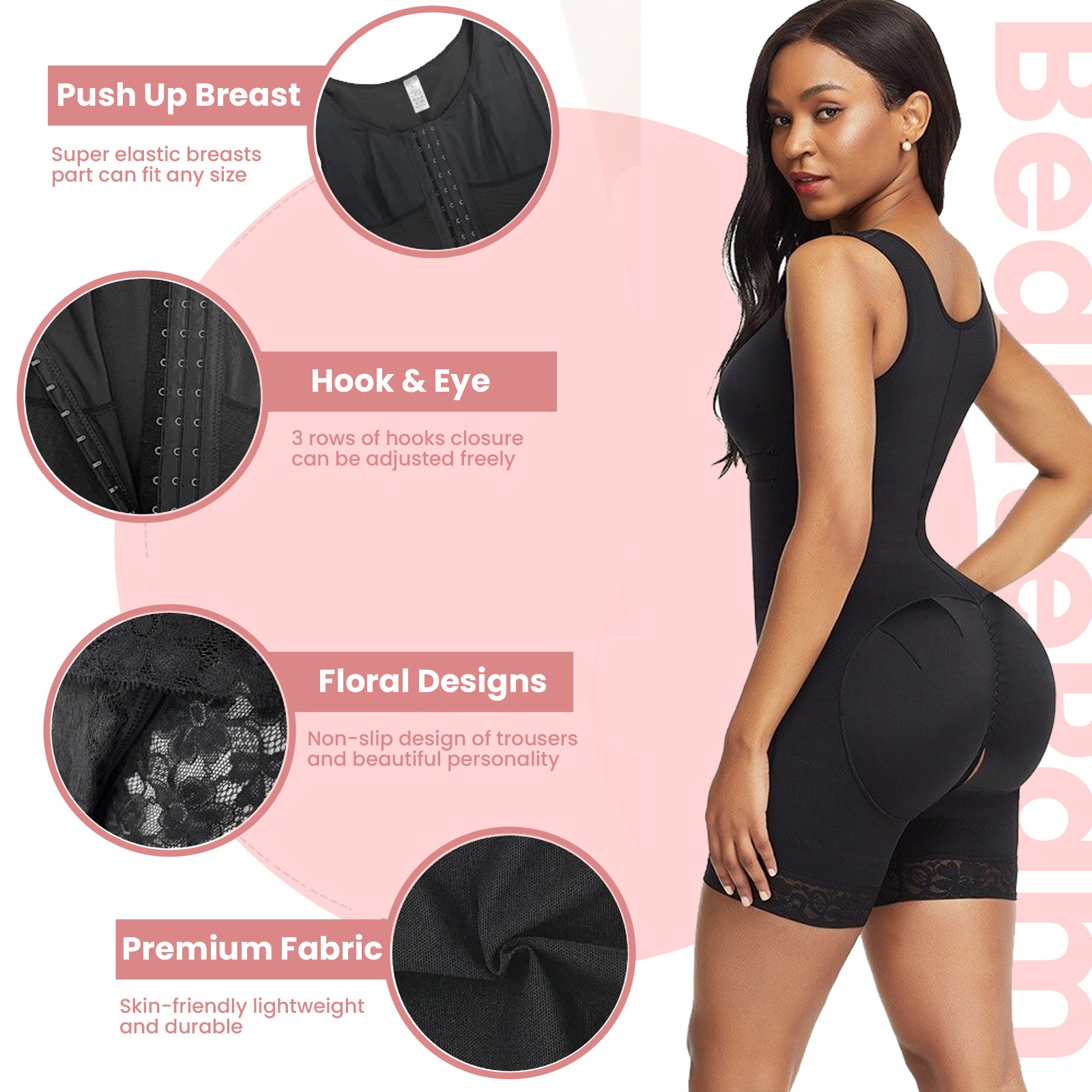 Women Shapewear Bodysuit Rompers - Fajas Bosuit Open Bust Full Body Shaper