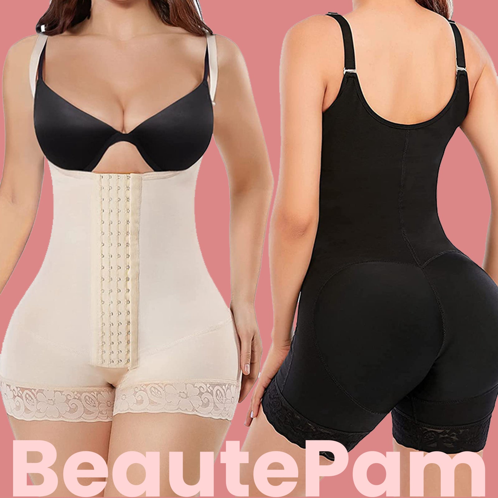 Women Shapewear Bodysuit Rompers - Fajas Bosuit Open Bust Full Body Shaper