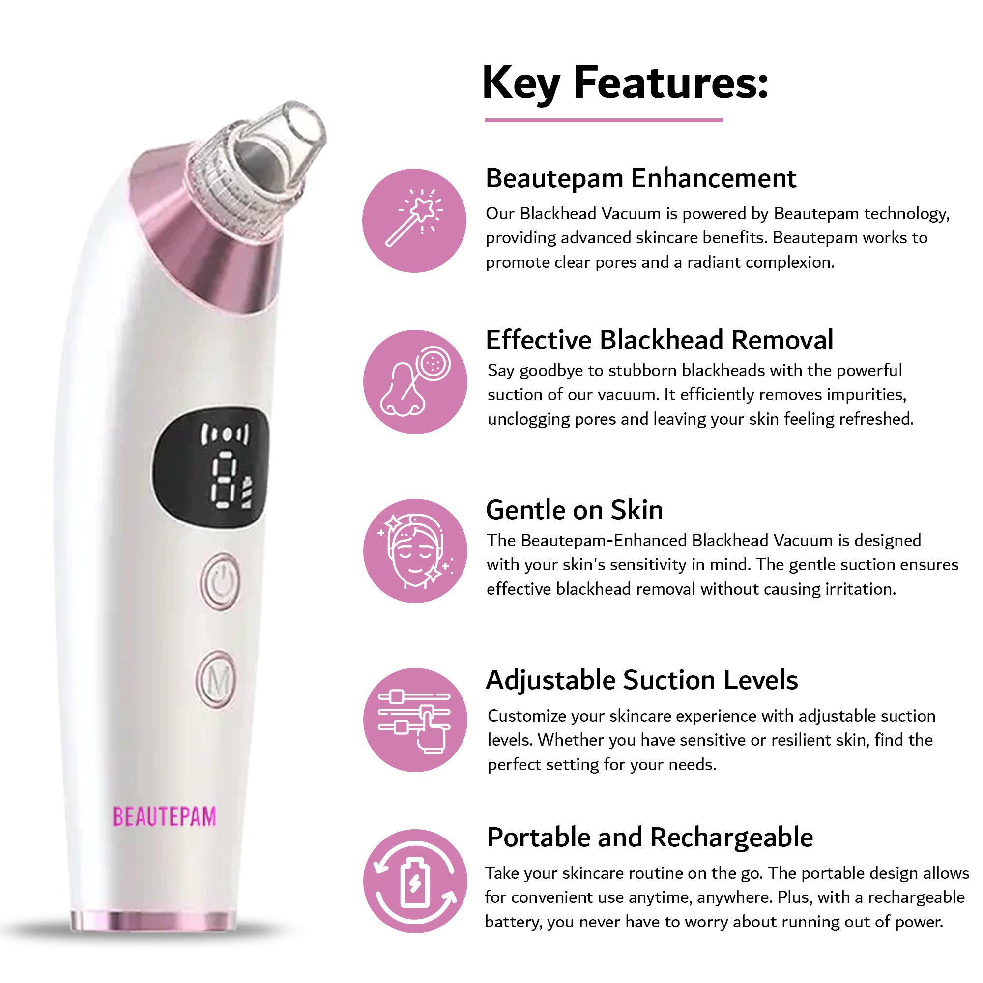 "Clear Pores, Radiant Skin: Beautepam-Enhanced Blackhead Vacuum