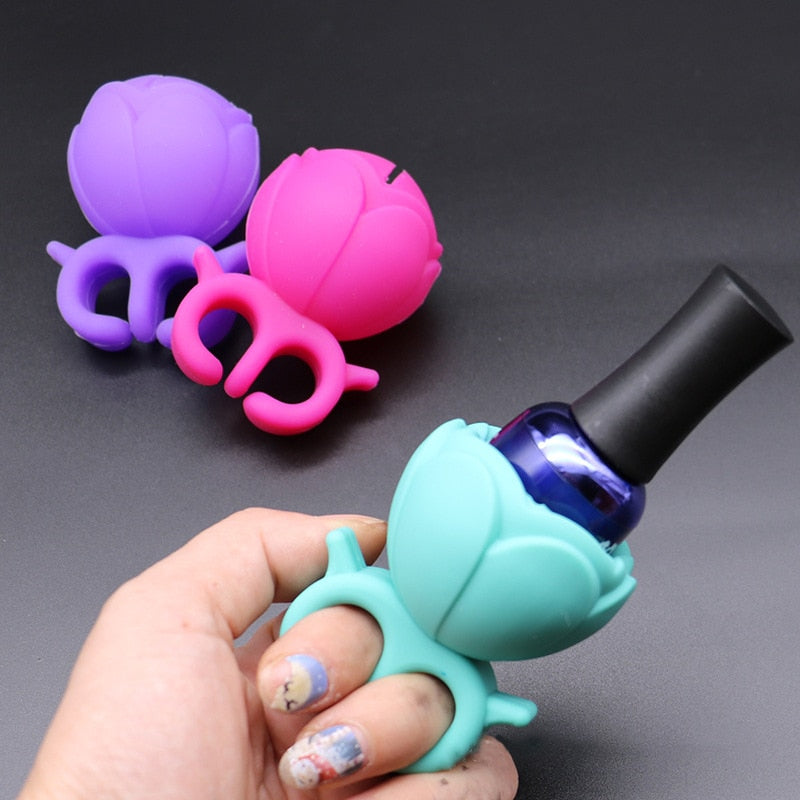 Trendy Nail Polish Stand Travel-Friendly Polish Holder Space-Saving Nail Polish Storage Silicone Nail Polish Stand Silicone Nail Polish Carrier Silicone Gel Nail Varnish Holder