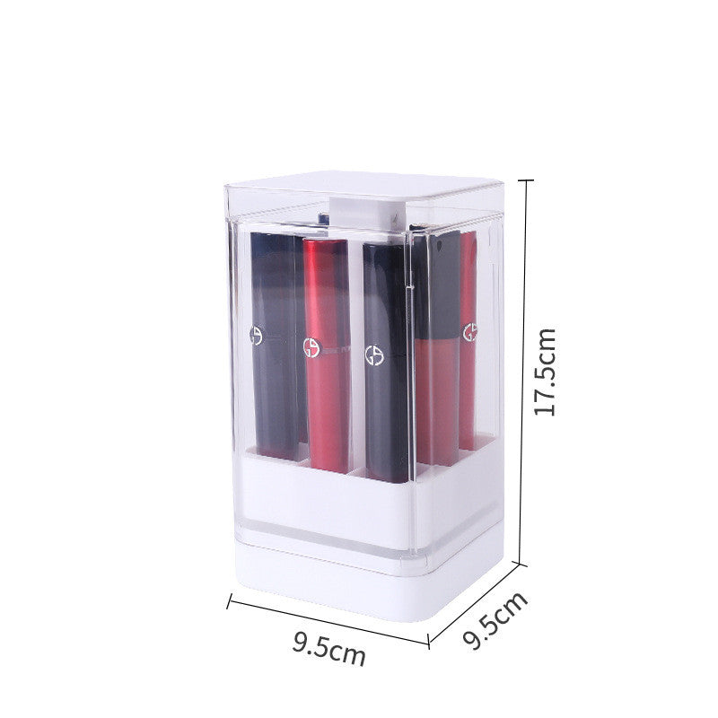 Lipstick Organizer Box Makeup Storage Container Lip Gloss Holder Cosmetic Display Case Lipstick Storage Rack Clear Lipstick Box Acrylic Lipstick Organizer Rotating Lipstick Holder