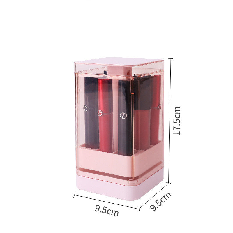 Lipstick Organizer Box Makeup Storage Container Lip Gloss Holder Cosmetic Display Case Lipstick Storage Rack Clear Lipstick Box Acrylic Lipstick Organizer Rotating Lipstick Holder