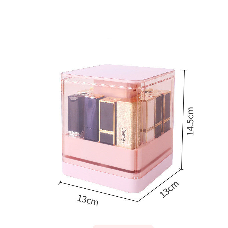 Lipstick Organizer Box Makeup Storage Container Lip Gloss Holder Cosmetic Display Case Lipstick Storage Rack Clear Lipstick Box Acrylic Lipstick Organizer Rotating Lipstick Holder