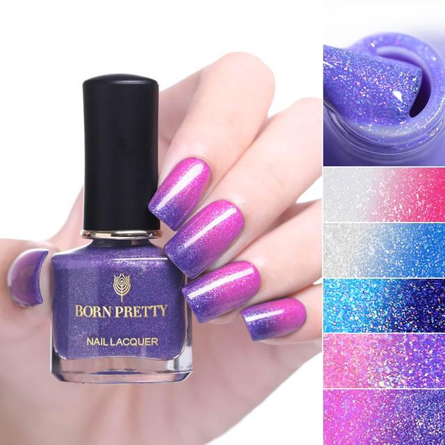 Trendy Peel-Off Color-Changing Polish Thermochromic Manicure Polish Thermochromic Magic Nails Thermal Effect Nail Lacquer Temperature-Sensitive Nail Varnish Temperature-Responsive Nail Color