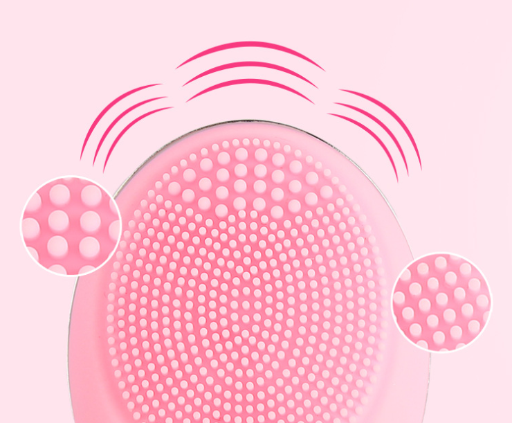 Waterproof Facial Brush Vibrating Face Cleanser Sonic Cleansing Brush Skin Cleansing System Silicone Face Cleansing Brush Rotating Face Brush Rechargeable Facial Brush