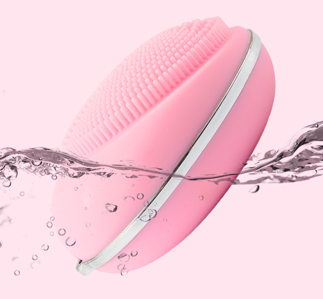 Waterproof Facial Brush Vibrating Face Cleanser Sonic Cleansing Brush Skin Cleansing System Silicone Face Cleansing Brush Rotating Face Brush Rechargeable Facial Brush